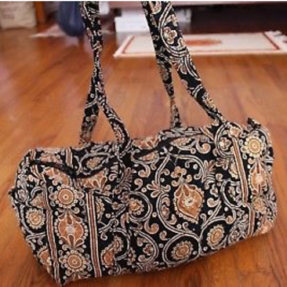 Vera Bradley Quilted Cotton Duffel Bag Caffé Latte